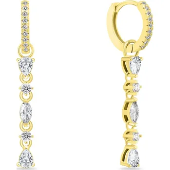 Náušnice Brilio Silver Elegantní pozlacené náušnice 2v1 se zirkony EA995Y + 2 měsíce na vrácení zboží