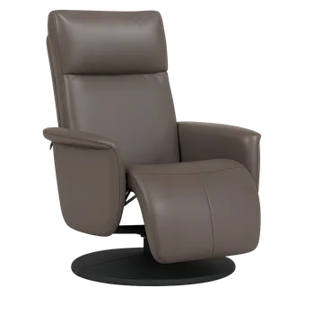 Křeslo Křeslo relaxační, polohovací, otočné, ekokůže šedohnědá, JEFF