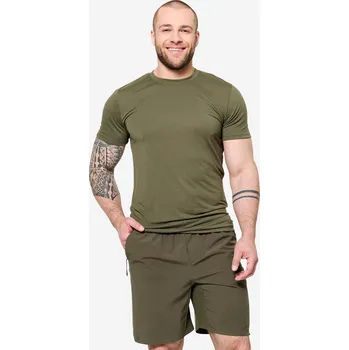 DOMYOS Pánské tričko na kruhový trénink prodyšné 2XL KAŠTANOVÁ|ZELENÁ