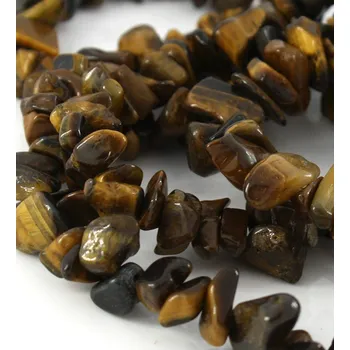Materiál na výrobu šperku Tygří oko zlomky 3-9mm - 85cm - Návlek