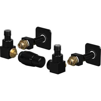 Radiátor CUBE-SET, rohový hranatý ventil (Z2), Černá , Levá