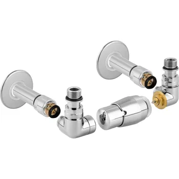 Radiátor CLASSIC-SET, rohový ventil (Z2), Chrom, Pravá + slevový kód