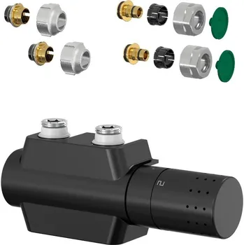 Radiátor UNI-SADA, universální středový ventil, Černá + slevový kód