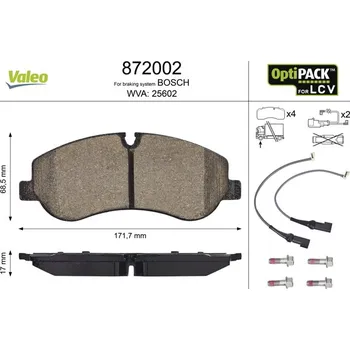 Brzdová destička Sada brzdových destiček, kotoučová brzda VALEO 872002