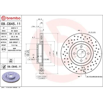 Brzdový kotouč Brzdový kotouč BREMBO 09.C645.11