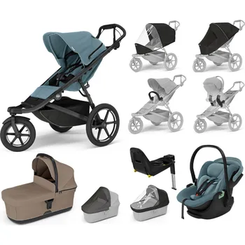 Kočárek Originální set THULE 10 v 1 kompletní set barevná kombinace Mid blue,Tinted Taupe, Mid blue autorizovaný prodejce THULE