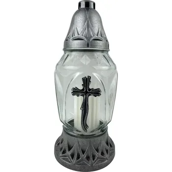 Svícen Svícen hřbitovní sklo/pvc 25cm 4