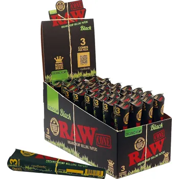 RAW Black Organic Hemp Kingsize předbalené dutinky 3 ks 1 ks