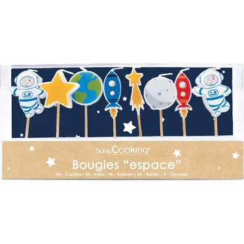 Dortová svíčka ScrapCooking Dortové svíčky vesmír 8 ks