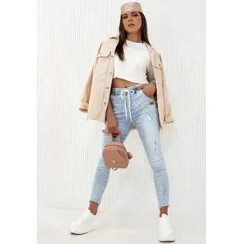 Dámské džíny Světle modré džínové kalhoty se šňůrkami v pase URBAN EDGE UY2124 Velikost: M