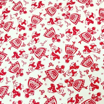 Rumitex Bavlněná látka, cena za 1 metr, šíře 150 cm, ČERVENÁ SELKA