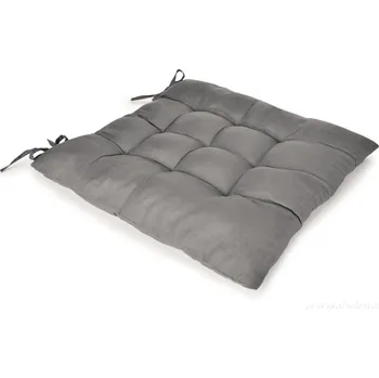 Podsedák COMFORT | prošívaný sedák na židle & křesla | měkký sedák s vázáním | šedý | 35 × 35 cm