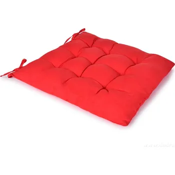 Podsedák COMFORT | prošívaný sedák na židle & křesla | měkký sedák s vázáním | červený | 35 × 35 cm