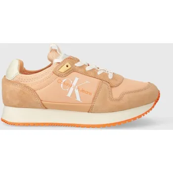 Dámské tenisky Tenisky Calvin Klein Jeans YW0YW00840 RUNNER SOCK LACEUP NY-LTH W oranžová 24X, EUR 41