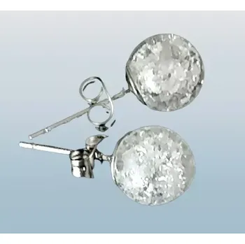 Náušnice Pukaný křišťál – náušnice z minerálu s chirurgickou ocelí