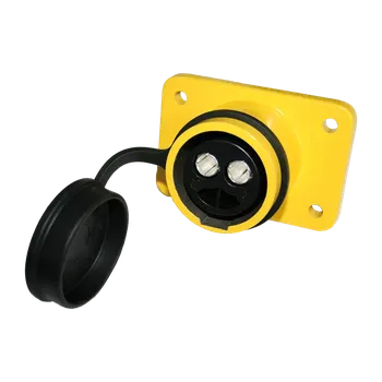 Zásuvka NATO plastová bez závitu žlutá 50mm²