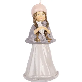 Clayre & Eef - Dekorativní figurka děvčátka s králíčkem 6PR5653