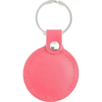 Přístupový čip - přívěšek Mifare Classic 1K kožený červený, stylový rfid nfc čip ve formě koženého přívěšku