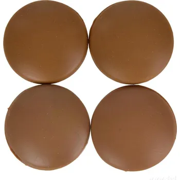 Podložka pod nábytek SECURITY | Samolepicí silikonové podložky proti nárazu dveří | 4 ks | kulaté | hnědé | Ø 4 cm