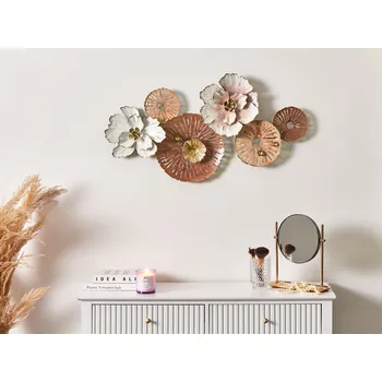 Nástěnná dekorace vícebarevné železo ručně vyráběné závěsné moderní styl domácí doplňky květinový motiv obývací pokoj chodba Beliani