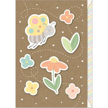 Přání 3D s obálkou Artebene Butterfly Flowers