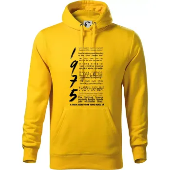 Pánská mikina Pro rockera k narozeninám 1975 - Mikina pánská Cape s kapucí - M ( Žlutá )