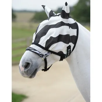 Vybavení pro koně Bucas Maska proti hmyzu Buzz-Off Zebra Bucas, s ochranou uší PONY