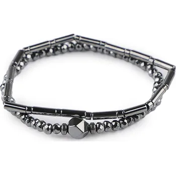 Náramek Pružné náramky z hematitu sada 2 ks