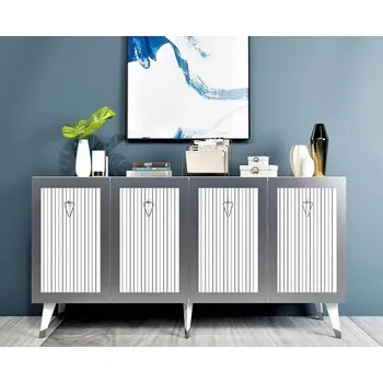 přebalovací pult a komoda Casarredo Bare komoda na nožičkách, bílá / stříbrná