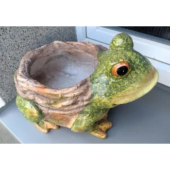 Zahradní dekorace Žába obal na květináč