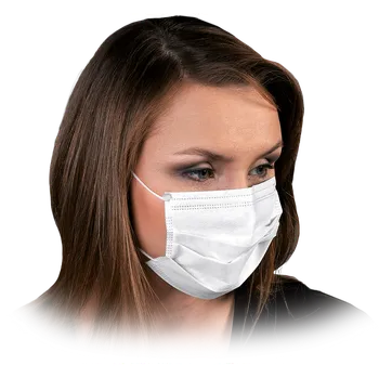 respirátor Reis MAS LOOP W jednorázová lékařská rouška 3vrstvá bílá 20 Ks