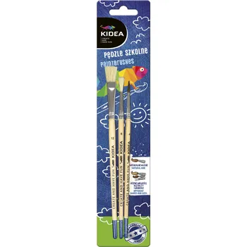 Vodová barva Školní štětce Kidea 3 ks – přírodní štětiny