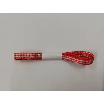 Stuha Károvaná stuha Dobruška 5mm - červená - balení 2m