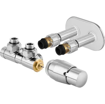 Radiátor TERM-SET, středový ventil (Z4), Chrom, Pravá + slevový kód