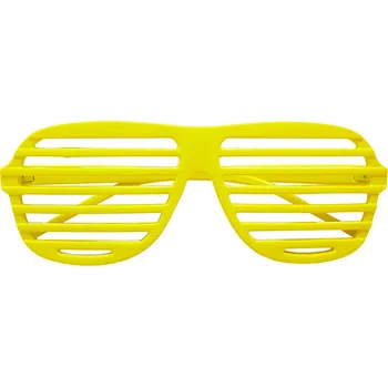 Karnevalový doplněk Neonově žluté mřížkované brýle