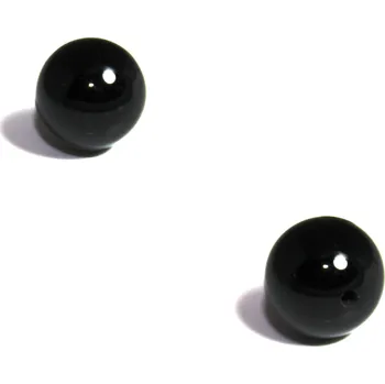 Materiál na výrobu šperku Černý Achát s půldírou 8mm - 50Ks - Černá / 8mm / 50Ks