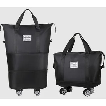 Cestovní taška Taška voděodolná a zvětšovací s kolečky - černá, 27/44/61 l