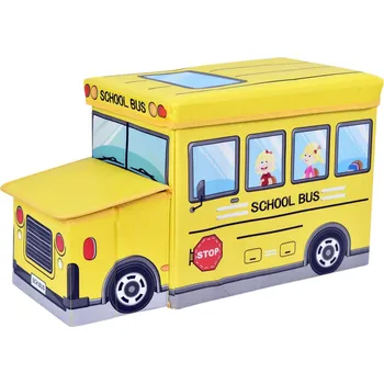 Taburet Skládací taburet / koš na hračky Školní autobus