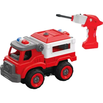 autíčko Lexibook Crosslander Fireman Hasičské auto 3 v 1 s elektrickým šroubovákem