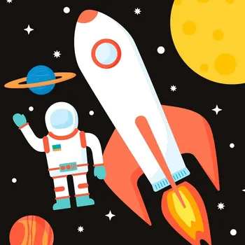 Přání s obálkou 8x8 cm Artebene Astronaut