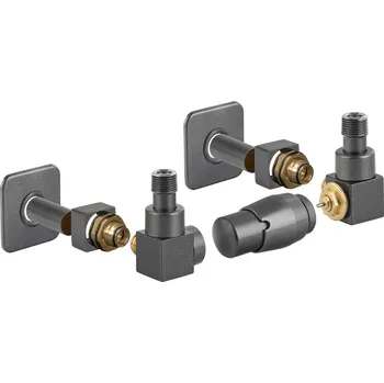 Radiátor CUBE-SET, rohový hranatý ventil (Z2), Anthracite, Pravá RDCUBESETRA + slevový kód