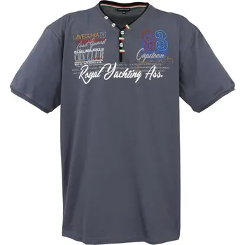 Pánské tričko LAVECCHIA tričko pánské 608 nadměrná velikost 5XL tmavě šedá