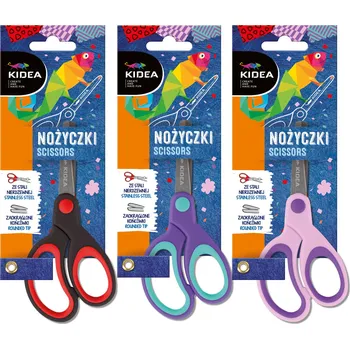 Kancelářské nůžky Dětské nůžky KIDEA – ergonomické, zaoblené hroty