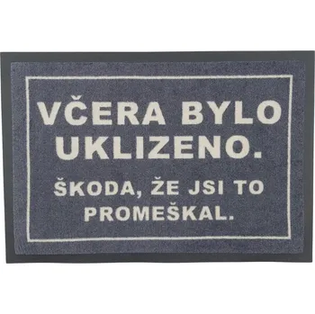 Koberec Rohožka Včera bylo uklizeno (škoda žes to promeškal) 40x60 cm - na ven i na doma, 40x60, šedá, GDmats - 1 rok na vrácení + DOPRAVA ZDARMA k Vám i zpět