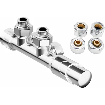 Radiátor HYBRID-SADA, universální středový ventil, Chrom + slevový kód