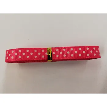 Stuha Rypsová stuha 9mm - růžová s puntíky - balení 4,5m