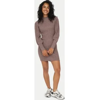 Dámské šaty ONLY Úpletové šaty Katia 15232502 Hnědá Comfort Fit M
