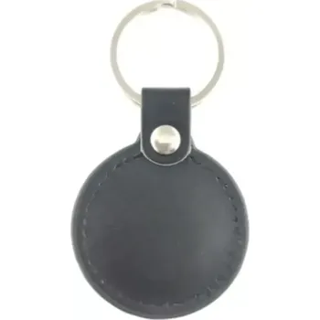 Přístupový čip - přívěšek Mifare Classic 1K kožený černý, stylový rfid nfc čip ve formě koženého přívěšku