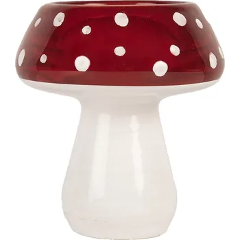 Svícen Clayre & Eef - Skleněný svícen na čajovou svíčku MUSHROOM 6GL5199