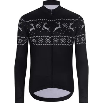 cyklistický dres HOLOKOLO Cyklistický dres s dlouhým rukávem zimní - FROSTTRAIL WINTER - černá 4XL